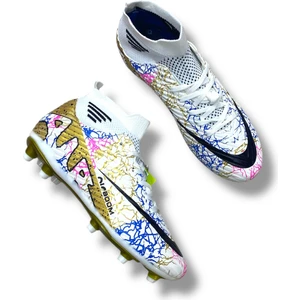 Çoraplı Airboom Krampon Beyaz Gold Siyah Desenli