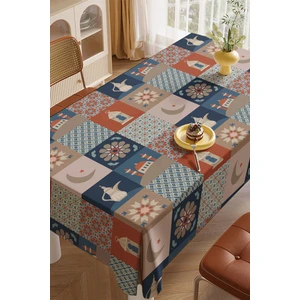 Turuncu Mavi Ramazan Temalı Masa Örtüsü