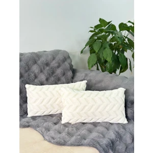 2'li Set Bohem Özel Tasarım Punch Panç Desen Ekru Dekoratif Kırlent Kılıfı Sarmaşık 28X50 cm