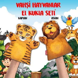 2 Parça Vahşi Hayvanlar El Kukla Set , Eğitici Oyuncak