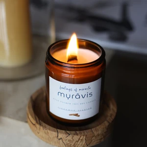 Tarçın Kokulu Ahşap Fitilli Dekoratif El Yapımı ve %100 Doğal Soya Mumu