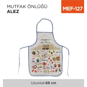 Mutfak Önlüğü Arkası Silikonlu Su Geçirmez Alez MEF-127 Desenli 48*68  cm  Desenler Farlılık Gösterir