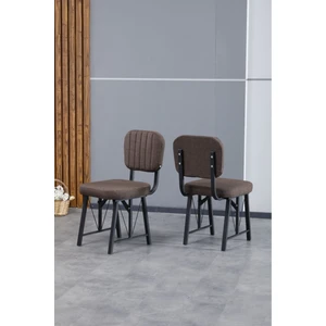 Hayat Serisi Mutfak Sandalyesi, Yemek, Bahçe, Kafe, Modern Sandalye 2 Adet - Kahverengi