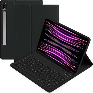 Samsung Galaxy Tab S8 Kılıf Yatay Standlı Kalem Bölmeli Bluetooth Özellikli Türkçe Q Klavyeli Kılıf (SM-X700)