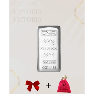 Victoria Gold Sertifikalı 250 Gr Külçe Gümüş 999 Ayar
