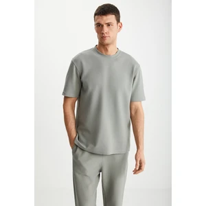 DRAVIK Erkek Yuvarlak Yaka Kısa Kol Regular Fit Yeşil T-Shirt