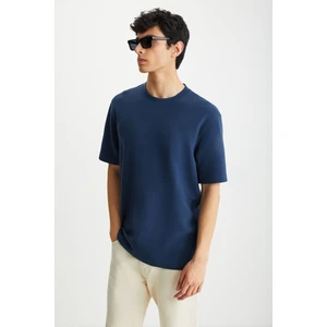 DRAVIK Erkek Yuvarlak Yaka Kısa Kol Regular Fit Lacivert T-Shirt