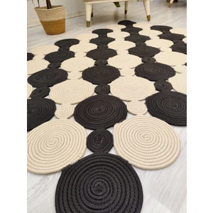 Jüt Hasır Görünümlü Desenli Modern El Örgüsü Dikdörtgen Halı Kilim