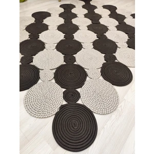 Jüt Hasır Görünümlü Desenli Modern El Örgüsü Dikdörtgen Halı Kilim