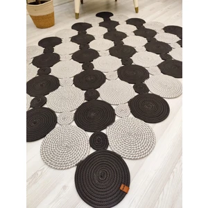 Jüt Hasır Görünümlü Desenli Modern El Örgüsü Dikdörtgen Halı Kilim