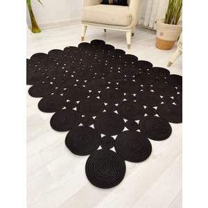 Jüt Hasır Görünümlü Desenli Modern El Örgüsü Dikdörtgen Halı Kilim