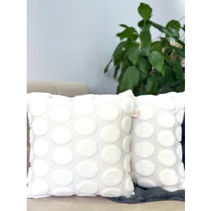 2'li Set Bohem Özel Tasarım Punch Panç Desen Ekru Dekoratif Kırlent Kılıfı Point 45 x 45  cm