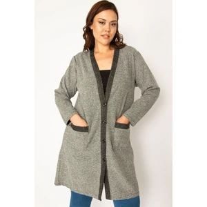 Kadın Gri Kırçıllı Buklet Kumaş Astarsız Cepli Ceket 65N34079