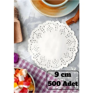 500 Adet Kağıt Dantel Bardak Altlığı 9 cm / Çay Bardağı Altı Çok Amaçlı Sunum Kağıdı