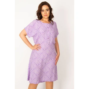 Kadın Bebe Mavisi Dokuma Viskon Kumaş Ön Pat Düğmeli Beli Kuşaklı Elbise 65N33614