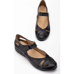 Kadın Günlük Ortopedik Ayakkabı Siyah Büyük Numara Kafes Model Bantlı