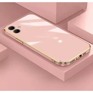 M.tk moveteck Samsung Galaxy A06 Kılıf Kamera Korumalı Parlak Gold Altın Işlemeli Kenarlı Yumuşak Silikon Kapak