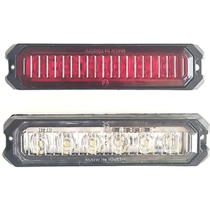 2 Adet 6 Ledli Kırmızı-Beyaz Çakarlı Scooter Motosiklet Dorse Lambası 12-24 Volt