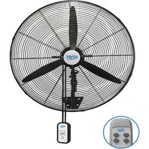 HEF-DK650 190W 65 cm Siyah 3 Kanat Kumandalı Sanayi Tipi Duvar Vantilatörü