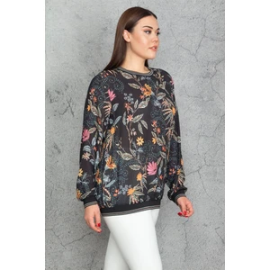 Kadın Siyah Sim Ribana Detaylı Şifon Bluz 65N30255