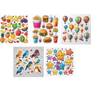 Çocuk Etiket Sticker Yapıştırma Seti Defter Masa Dolap Suluk Duvar Etiket