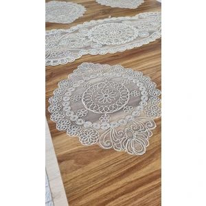 5 Parça Runner Fransız Işlemeli Çeyizlik Örtü Seti