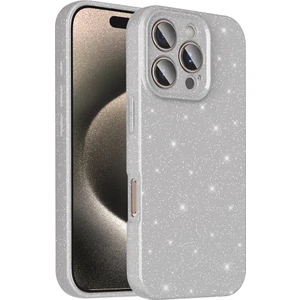 iPhone 16 Pro Kılıf Kamera Korumalı Simli Lüks Nvg Koton Kapak - Gümüş