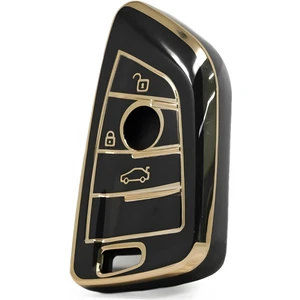 Bmw F G Serisi Uyumlu Nano Smart Kumanda Kılıfı Oto Anahtarlık Siyah Gold 3 Tuş G10 G20 G30 X5 X6