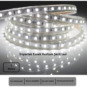 Hortum Esnek Şerit LED Gün Işığı Işık 220V Fış/1,2,3,4,5,7,10,15,20,25,30 Metre