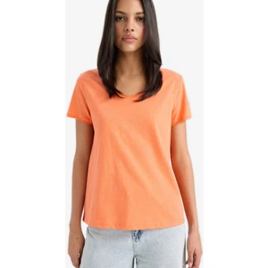 Regular Fit V Yaka Basic Düz Kısa Kollu Tişört K1507AZ25SM