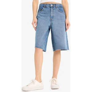 Yüksek Bel Jean Bermuda Şort E1603AX25SM