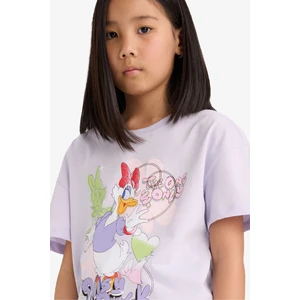 Kız Çocuk Disney Mickey Mouse &Friends Relax Fit Bisiklet Yaka Kısa Kollu Tişört E2629A825SM