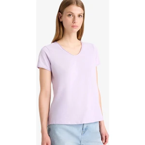 Regular Fit V Yaka Basic Düz Kısa Kollu Tişört K1507AZ25SM