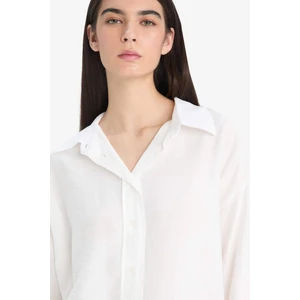 Oversize Geniş Kalıp Krinkıl Kumaş Uzun Kollu Gömlek F2316AX25SM