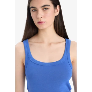 Slim Fit Dar Kesim Yuvarlak Yaka Fitilli Kaşkorse Atlet F1743AX25SM