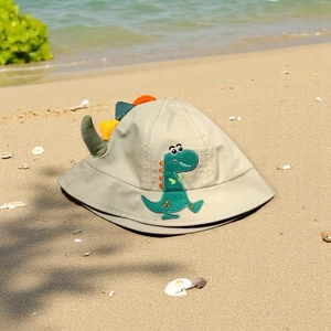 1-3 Yaş Erkek Bebek Fötr Şapka Dinazor Nakışlı ve Uzantılı