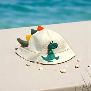 1-3 Yaş Erkek Bebek Fötr Şapka Dinazor Nakışlı ve Uzantılı