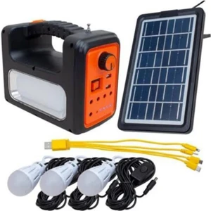 Premium RT-902 Güneş Enerjili Solar Şarjlı Bluetoothlu Mp3-Radyolu Çadır Kamp Aydınlatma Fener Seti