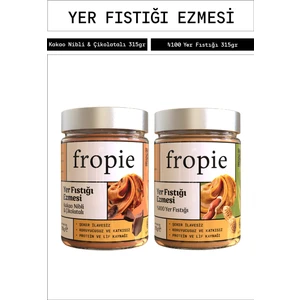Yer Fıstığı Ezmesi Seti %100 Yer Fıstığı & Kakao Nibli Çikolatalı 315 gr X2