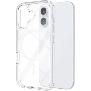 iPhone 16 Plus Kılıf M-safe Şarj Özellikli Şeffaf Sert PC Zore Embos Kapak + Hayalet Ekran Koruyucu