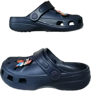 Bebek Çocuk Lacivert Renkli Mario  Figürlü Kaydırmaz Ortopedik Sandalet Terlik