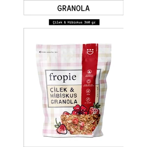 Çilek ve Hibiskus Granola Katkı Maddesi İçermeyen 360 gr Vegan Atıştırmalık