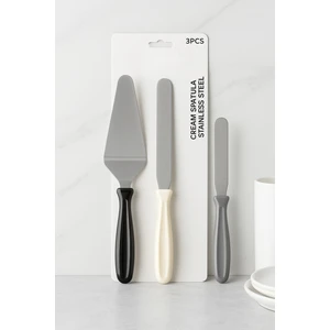3 Parça Çelik Krema Spatula Seti, Pastacı Seti