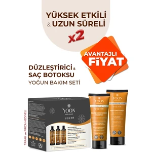 3'lü Uzun Süren Düzleştirici & Saç Botoxu Kiti, Tuzsuz Şampuan 250ML, Saç Kremi 200ML Saç Bakım Seti