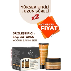 3'lü Uzun Süren Düzleştirici & Saç Botoxu Kiti Tuzsuz Şampuan 250ML Saç Maskesi 250ML Saç Bakım Seti