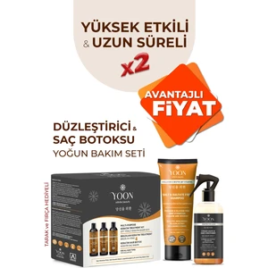 3'lü Uzun Süren Düzleştirici & Saç Botoxu Kiti, Tuzsuz Şampuan 250ML Saç Spreyi 250ML Saç Bakım Seti