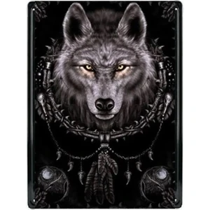 Koleksiyon Boz Kurt Metal Plaka Levha 20X30CM