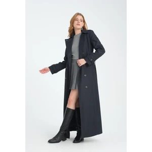 Karalı Konfeksiyon Tam Boy Trençkot