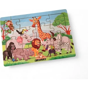 Hayvanlar Alemi 8 - 16 Parça Eğitici Öğretici Ahşap Çocuk Puzzle Yapboz Bebek Çocuk Oyuncak