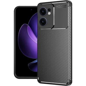 M.TK Moveteck Oppo Reno 13F Kılıf Kamera Korumalı Çıkıntılı Karbon Desenli Renk Atmaz Koruyucu Negro Kapak